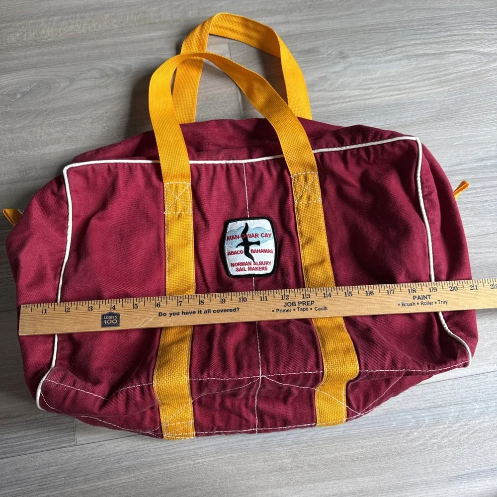 Vintage Man-O-War Cay Norman Albury Sail Makers Tote/Duffle Bag Red/Yellow